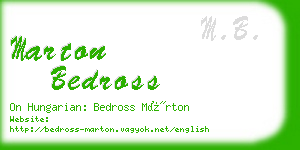 marton bedross business card